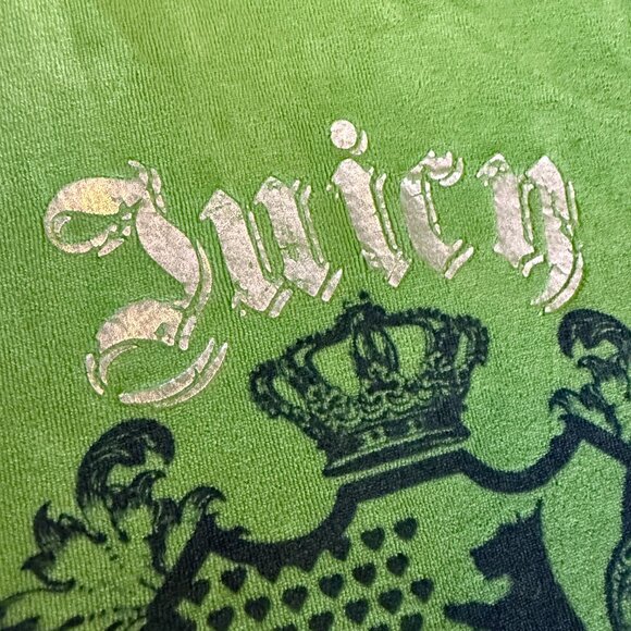 Vintage JUICY COUTURE Prep School Velour Jacket Womens Medium M Hoodie Green Y2K - Picture 11 of 14
